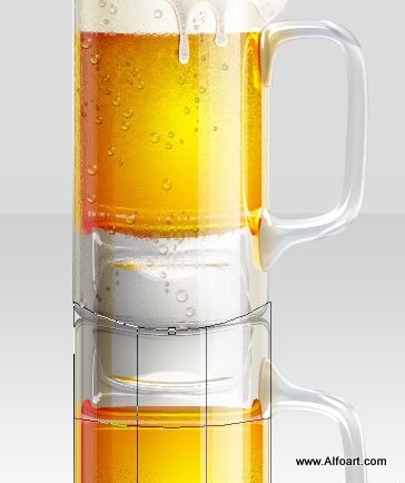 Shiny Cold Beer Glass Illustration with colorfull liquid inside and splashing effect.Create realistic glossy glass with liquid in them, make reflections and shadows